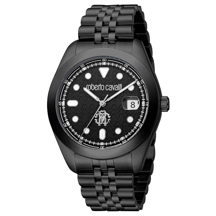 Roberto Cavalli Men s Classic Black Stainless Steel Bracelet Watch 11QJ4A