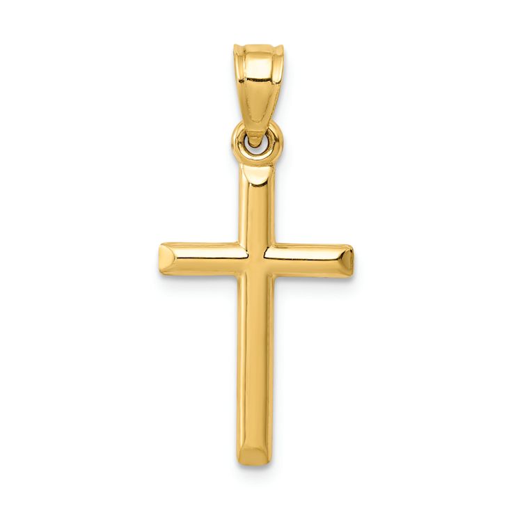14k Yellow Gold Polished Cross Pendant
