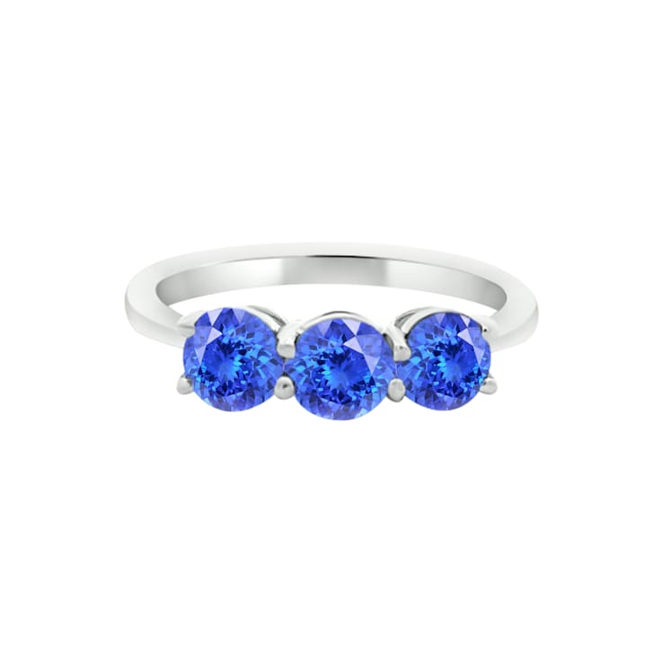 14K White Gold Round Tanzanite Ring, 1.49ctw