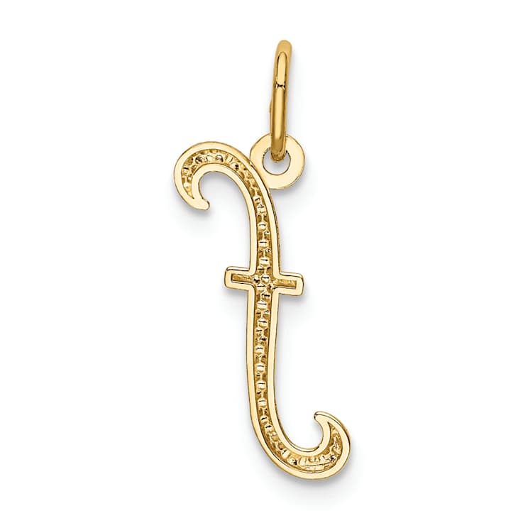 10K Yellow Gold Polished Letter f Initial Charm