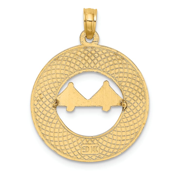 14k Yellow Gold Textured CHARLESTON Bridge Charm