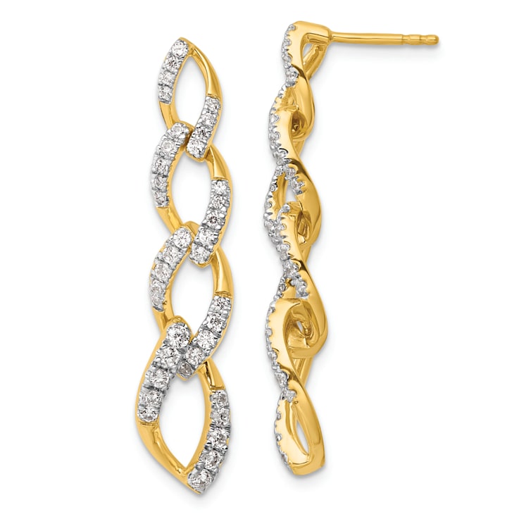 14K Yellow Gold Lab Grown Diamond SI1/SI2, G H I, Twisted