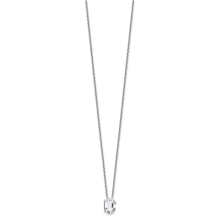 White Lab-Grown Diamond F VS 14K White Gold "C" Initial
Necklace 1.80ct