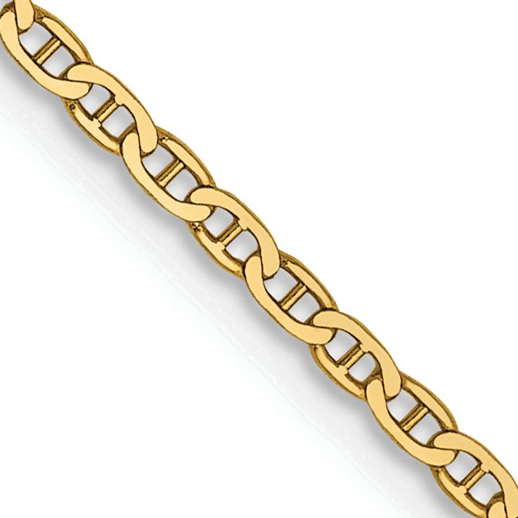 14k Yellow Gold 1.5mm Mariner Link Chain 22 inch