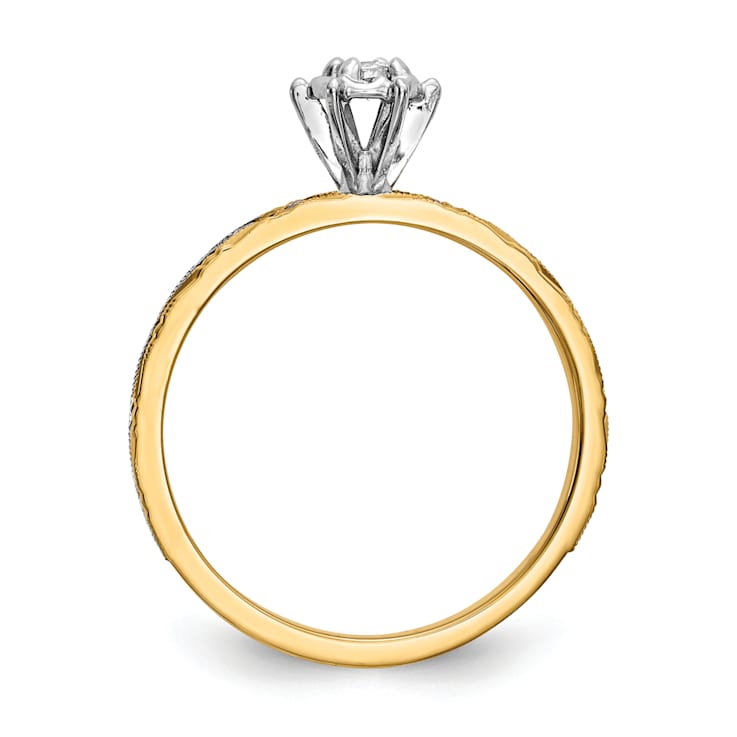 14K Yellow Gold AA Quality Engagement Ring