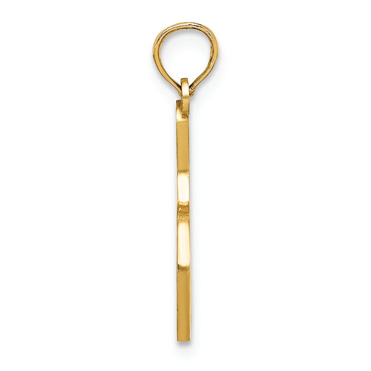 14k Yellow Gold Enameled Textured Bowling Ball and Pin Charm