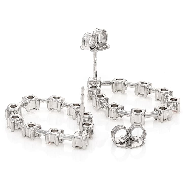 Graceful Lab-Grown Diamond Drop Earrings 1.60ctw In Sterling Silver