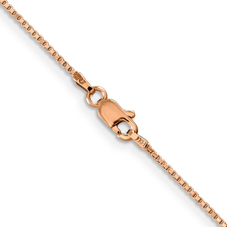 14k Rose Gold 1mm Solid Box 16 Inch Chain