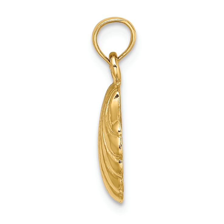 10K Yellow Gold Polished Scallop Shell Charm