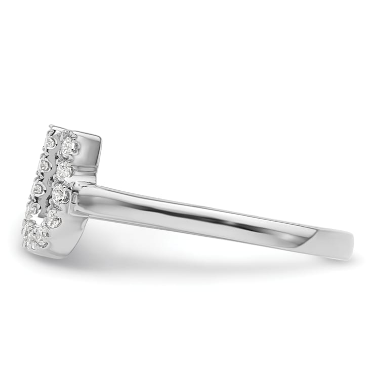 Rhodium Over 14K White Gold Lab Grown Diamond VS/SI GH, Initial U
Adjustable Ring