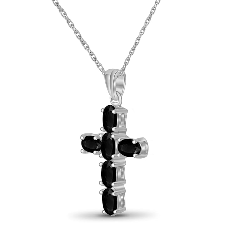 Black Sapphire Rhodium Over Sterling Silver Pendant with Chain 1.68ctw