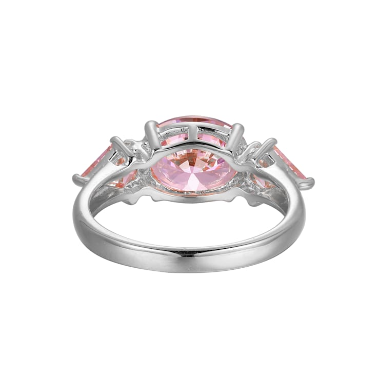 Pink Cubic Zirconia Platinum Over Sterling Silver October Birthstone
Ring 5.62ctw