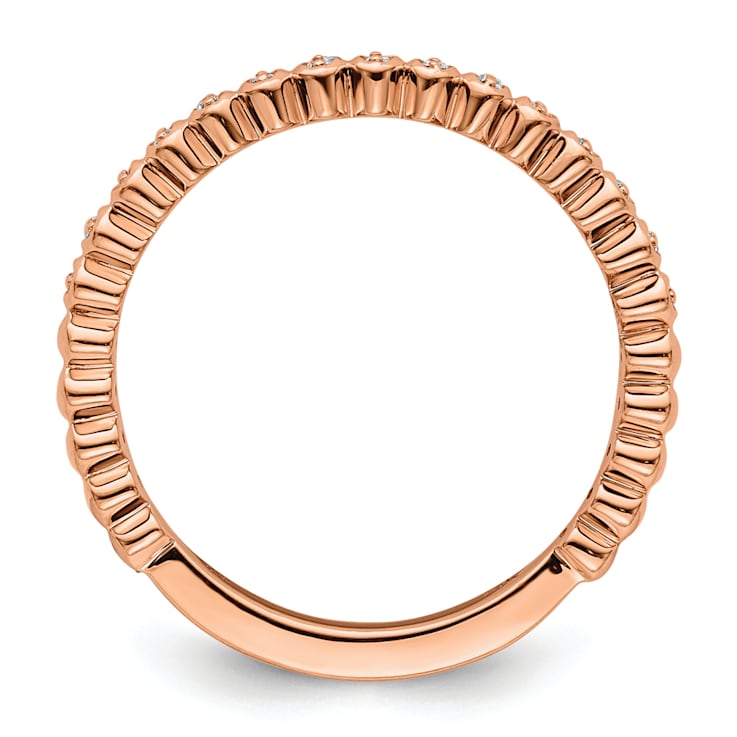14K Rose Gold Stackable Expressions Diamond Ring 0.045ctw