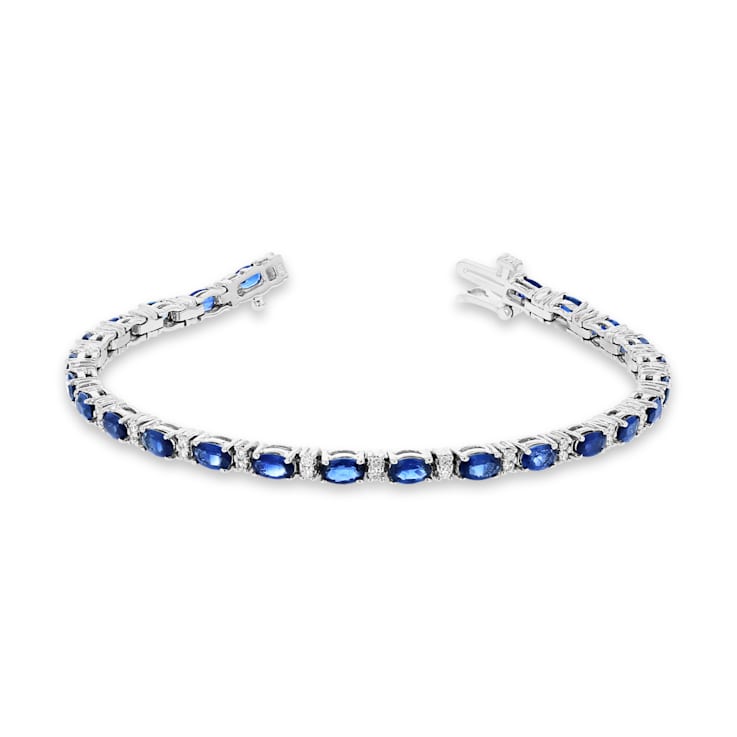 5.00ctw Sapphire and Diamond Bracelet 14k White Gold
