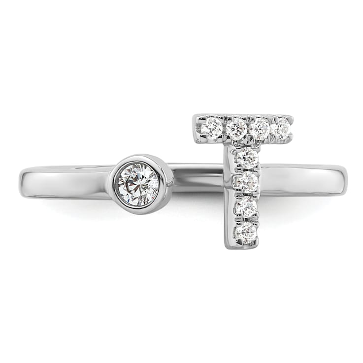 Rhodium Over 14K White Gold Lab Grown Diamond VS/SI GH, Initial T
Adjustable Ring
