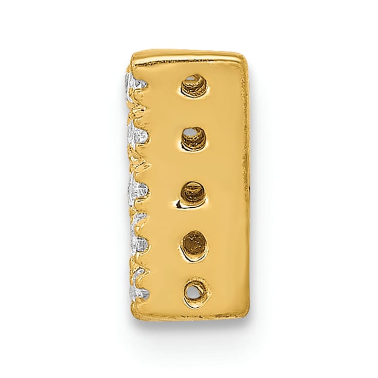 14K Yellow Gold Diamond Letter W Initial Charm
