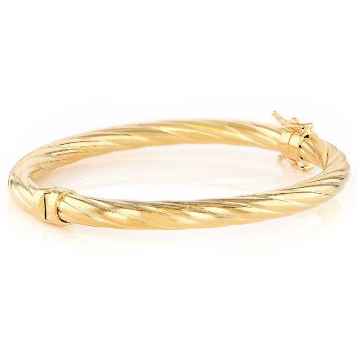 Twisted Bangle In 18K Gold Over Bronze