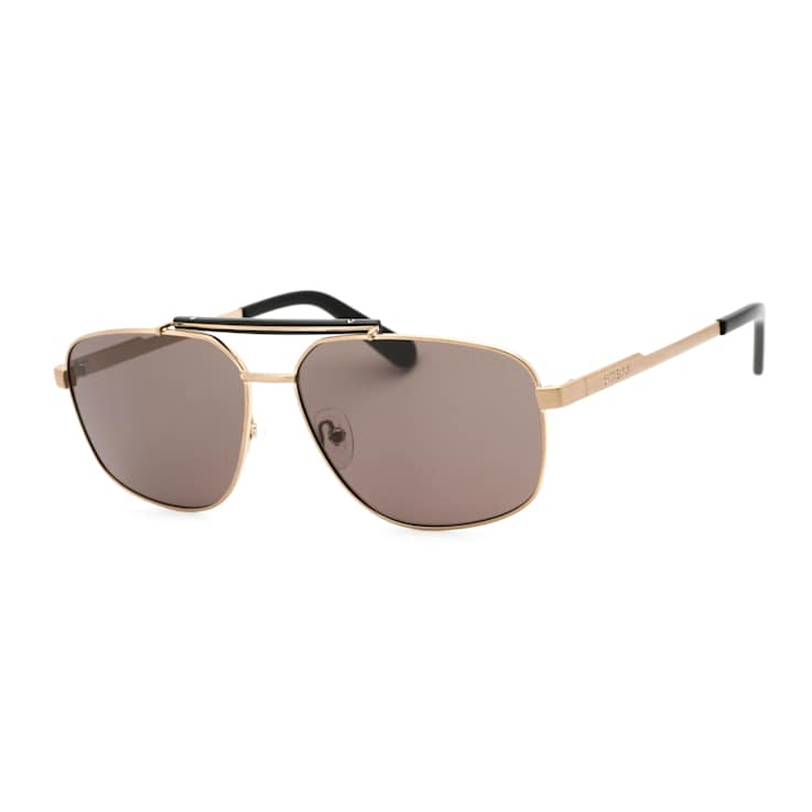 Guess Gold Tone Rectangular Frame / Smoke Lenses Sunglasses