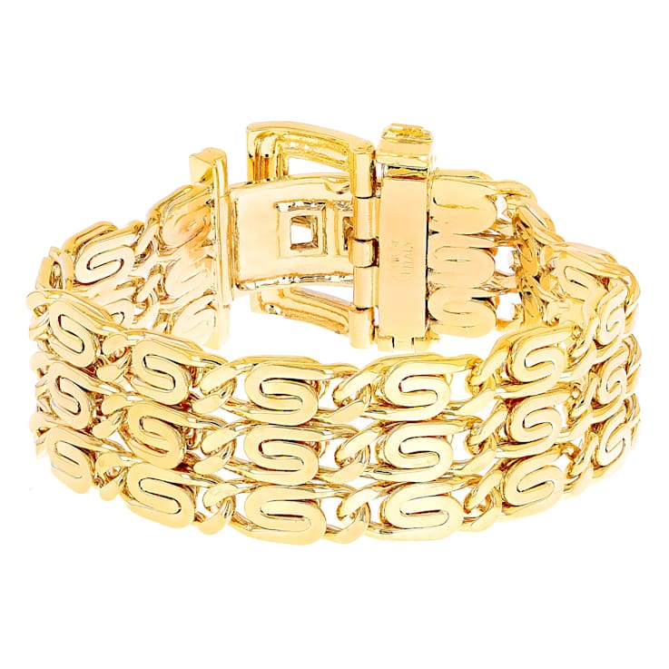 Lumacina Coil Bracelet With Buckle Clasp In 18K Gold Over Bronze