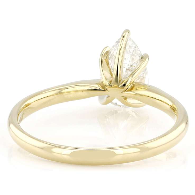 Lab-Grown Diamond Pear Shape Solitaire Ring In 14K Gold 1.10ct