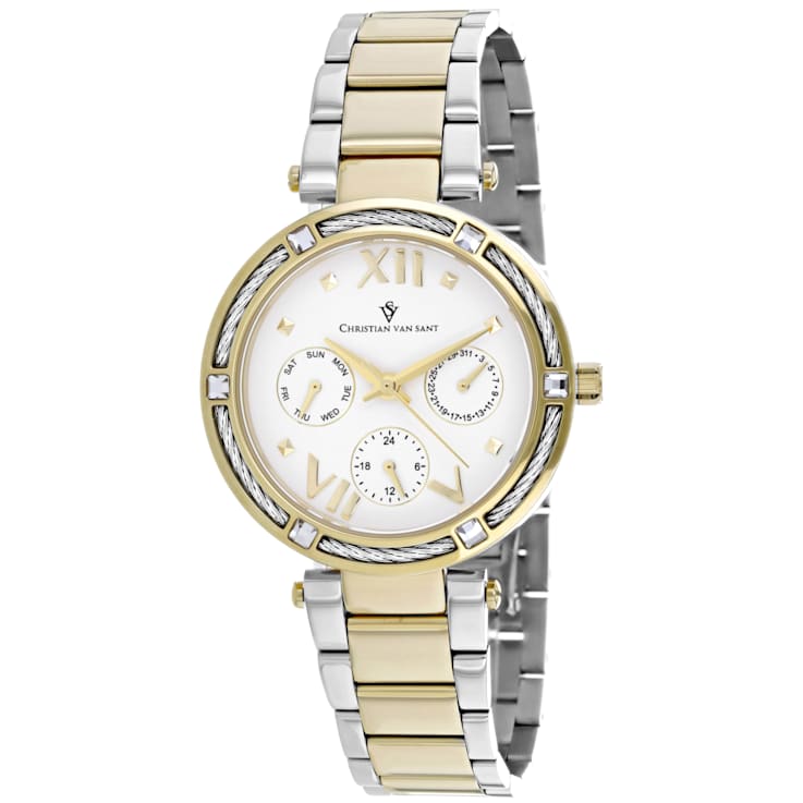Christian Van Sant Women's Sienna Two-tone Stainless Steel Bracelet Watch
