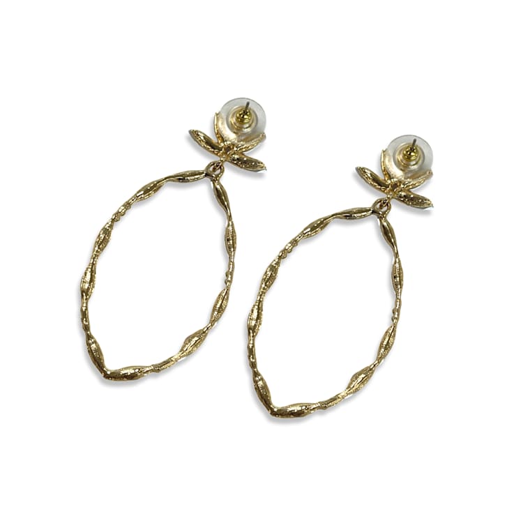 Gold Tone Champagne AB Crystal Earring