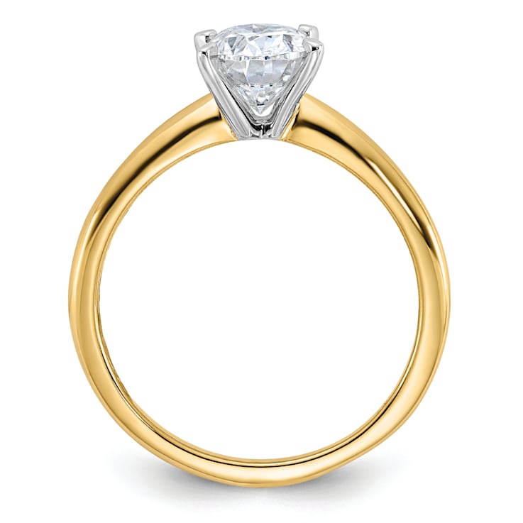 14K Yellow Gold With White Gold Accents 1 1/2 ct. G H I True Light Oval
Moissanite Solitaire Ring