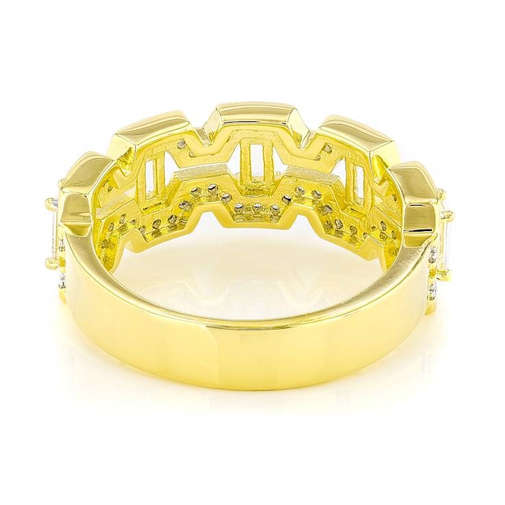 Cocktail Ring With CZ In 18K Gold Over Sterling Silver