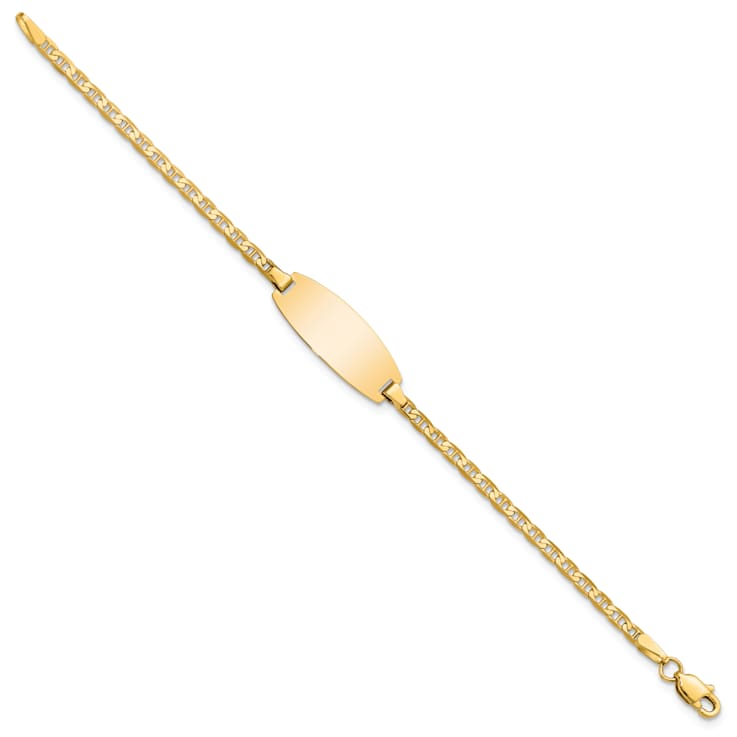14k Yellow Gold Oval Mariner Link ID Bracelet