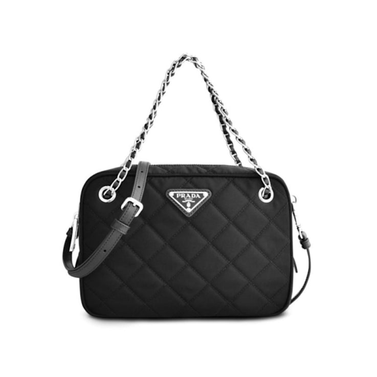 Prada Re-Edtion Nylon Quilted Black Triangle Logo Crossbody