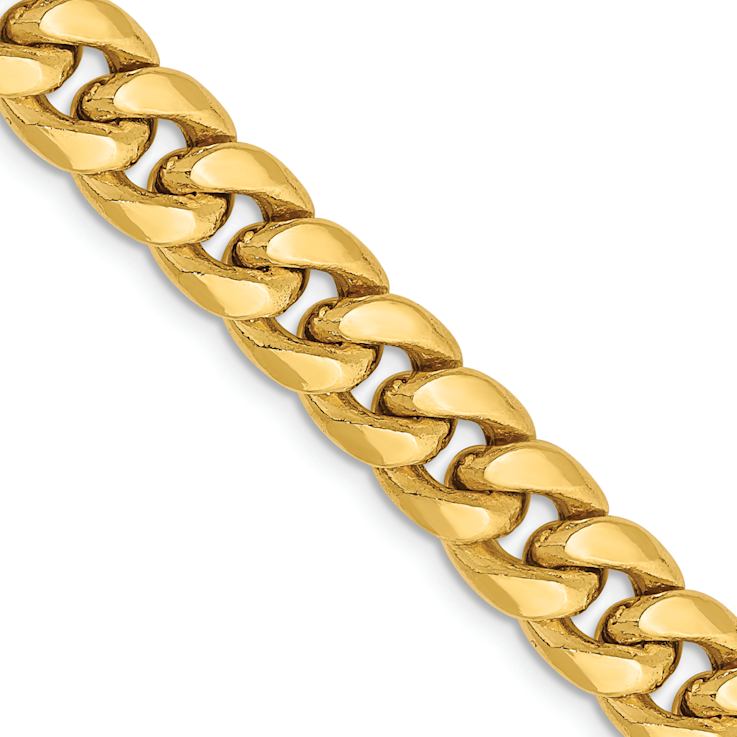 14k Yellow Gold 7.3mm Miami Cuban Link 20 Inch Chain