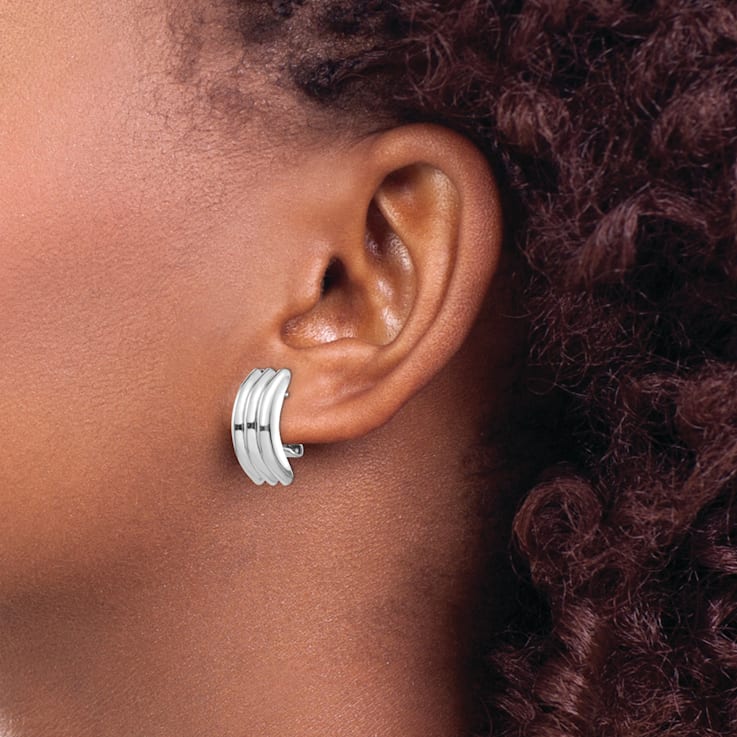 Rhodium Over 14k White Gold Stud Earrings