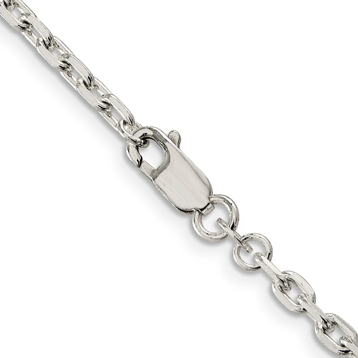 Sterling Silver 3.25mm Beveled Oval Cable Chain Necklace