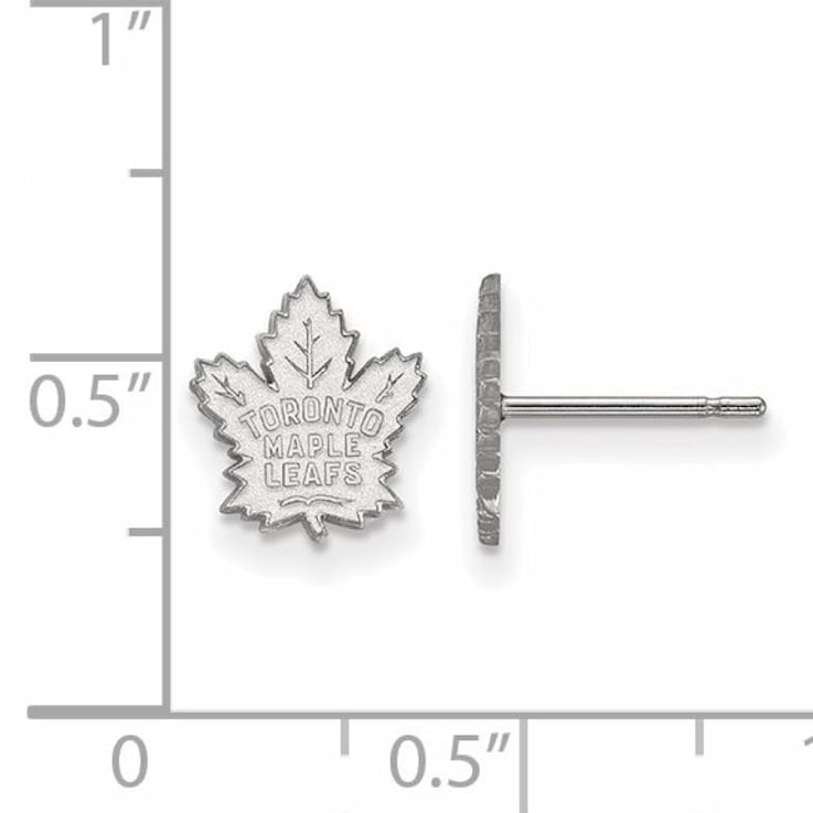 Rhodium Over Sterling Silver NHL Toronto Maple Leafs LogoArt Extra Small
Post Earrings