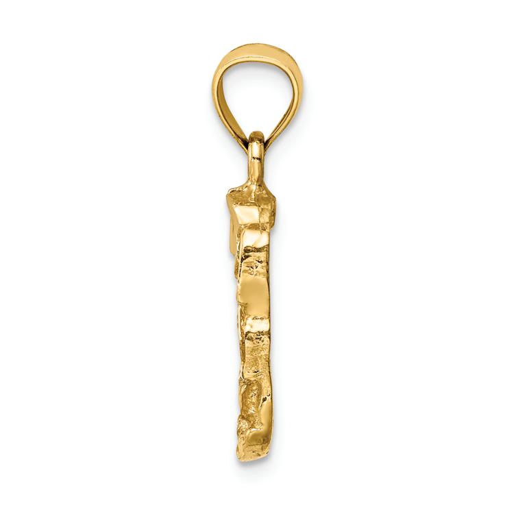 14k Yellow Gold Textured Nugget Pendant