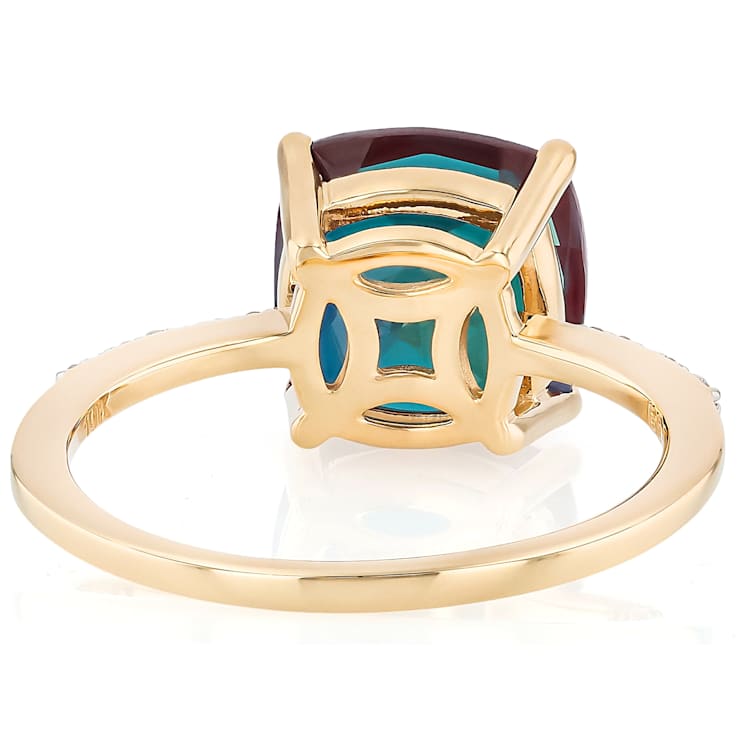 Lab-Created Blue Alexandrite Solitaire Ring In 10K Gold