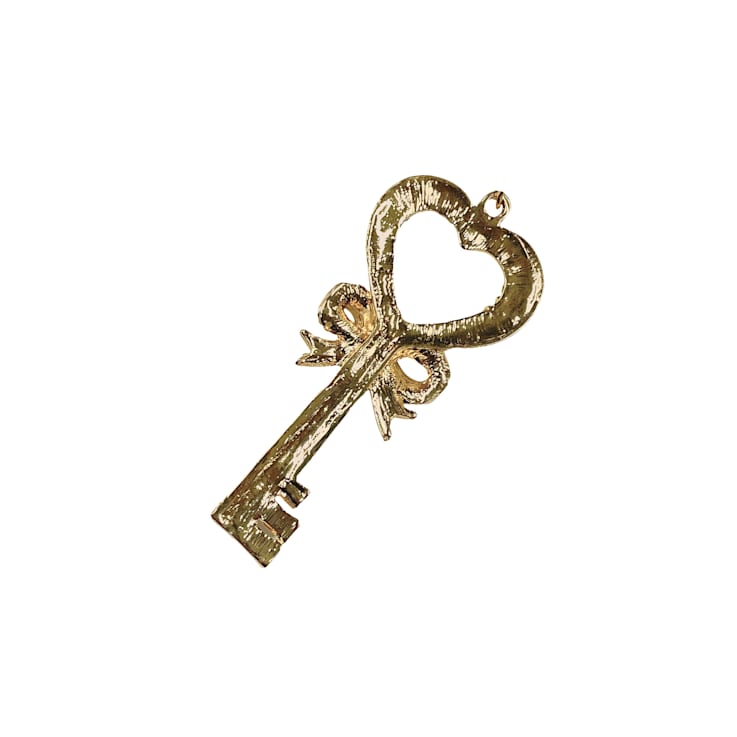 Gold Tone Clear Crystal Key Chain