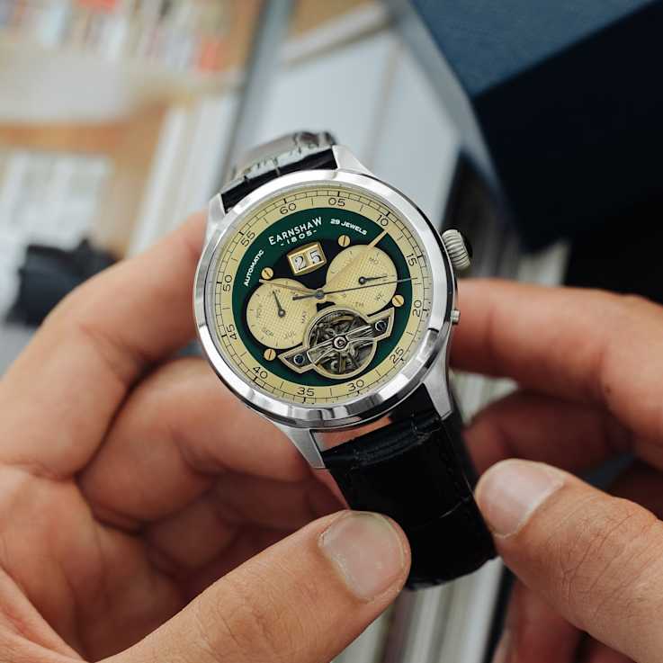 Thomas Earnshaw Baron Grand Date Calendar Open Heart Automatic