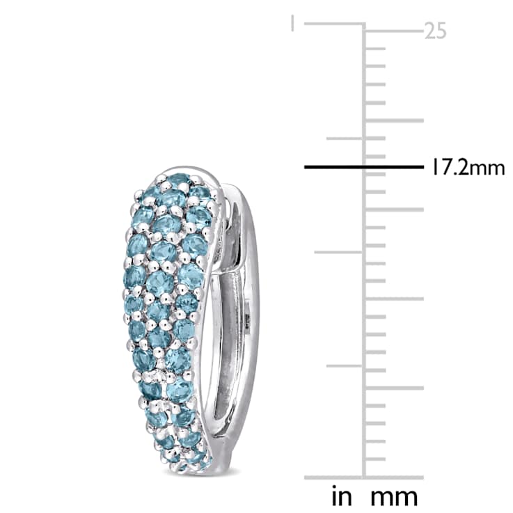 London Blue Topaz 10K White Gold Earrings 1.04ctw