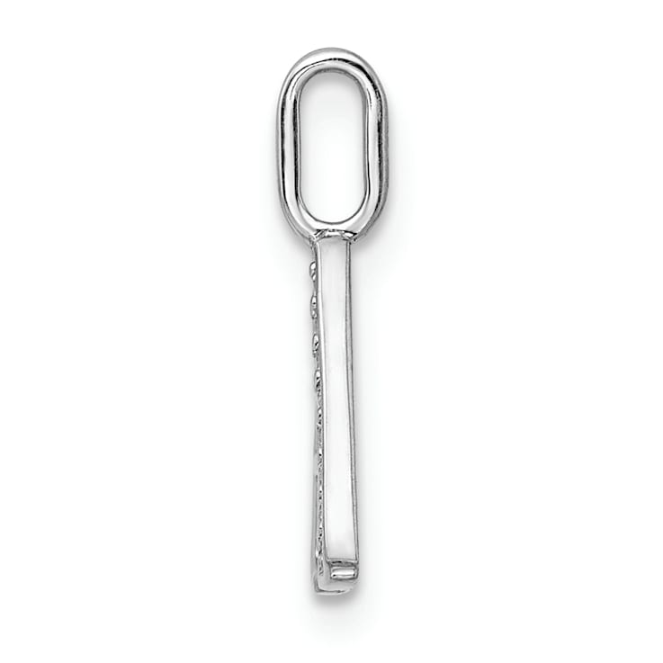 14K White Gold Diamond Letter A Initial Pendant