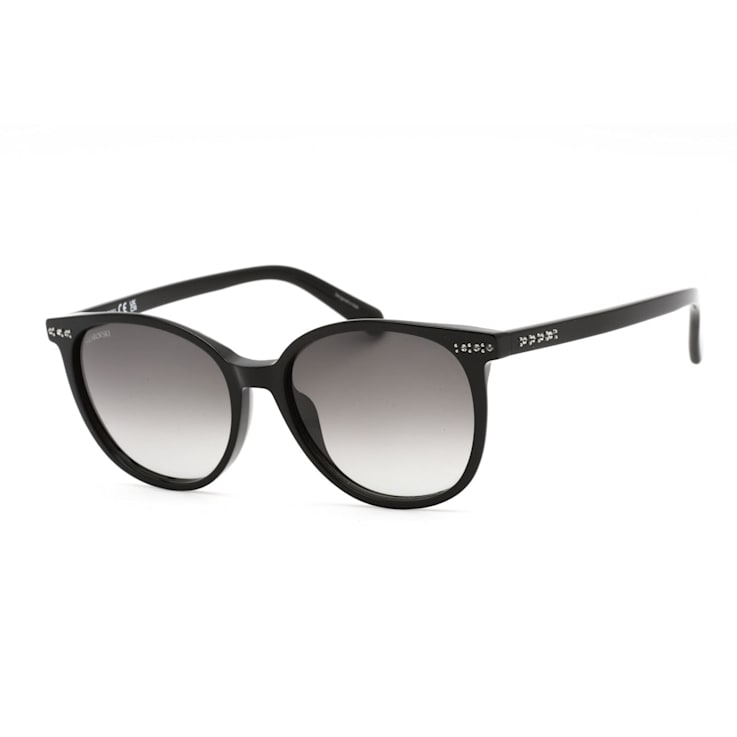 Swarovski Shiny Black Frame / Gradient Smoke Lens Sunglasses
