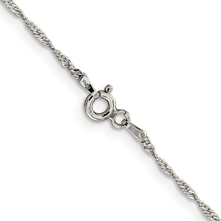 Sterling Silver 1.4mm Singapore Chain Necklace