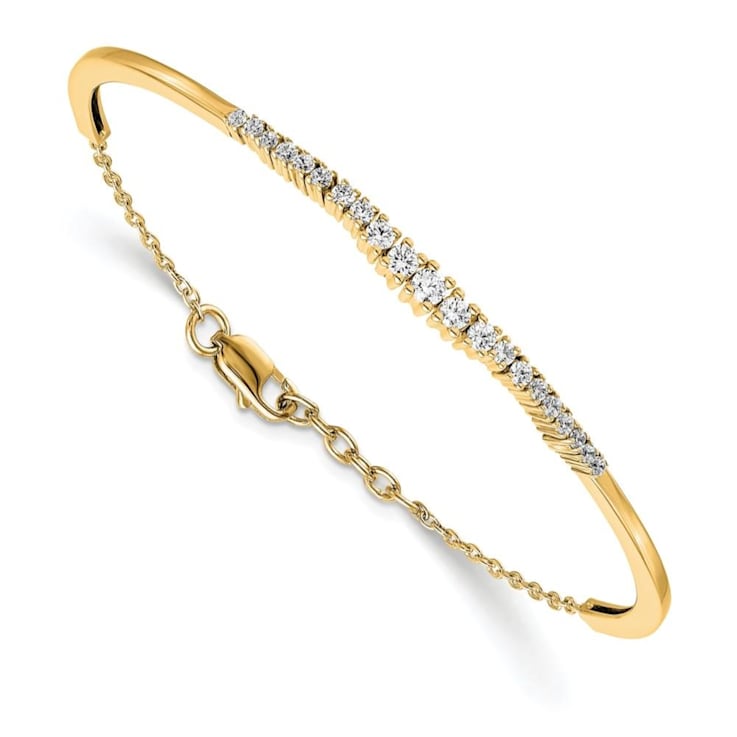 14K Yellow Gold Lab Grown Diamond VS/SI GH, Graduated Bangle Bracelet