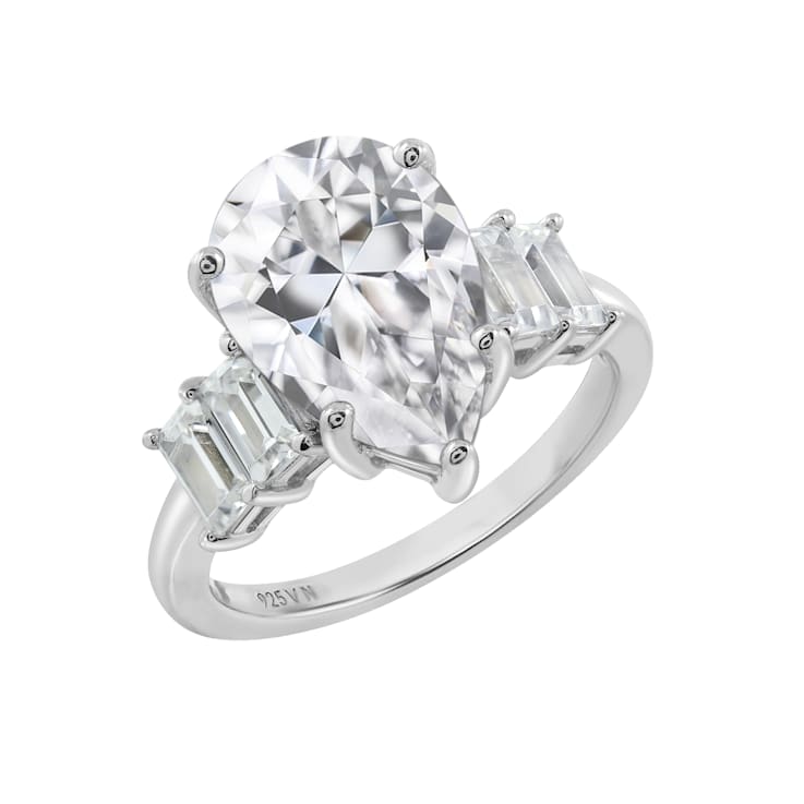 White Cubic Zirconia Platinum Over Sterling Silver Ring 10.92ctw