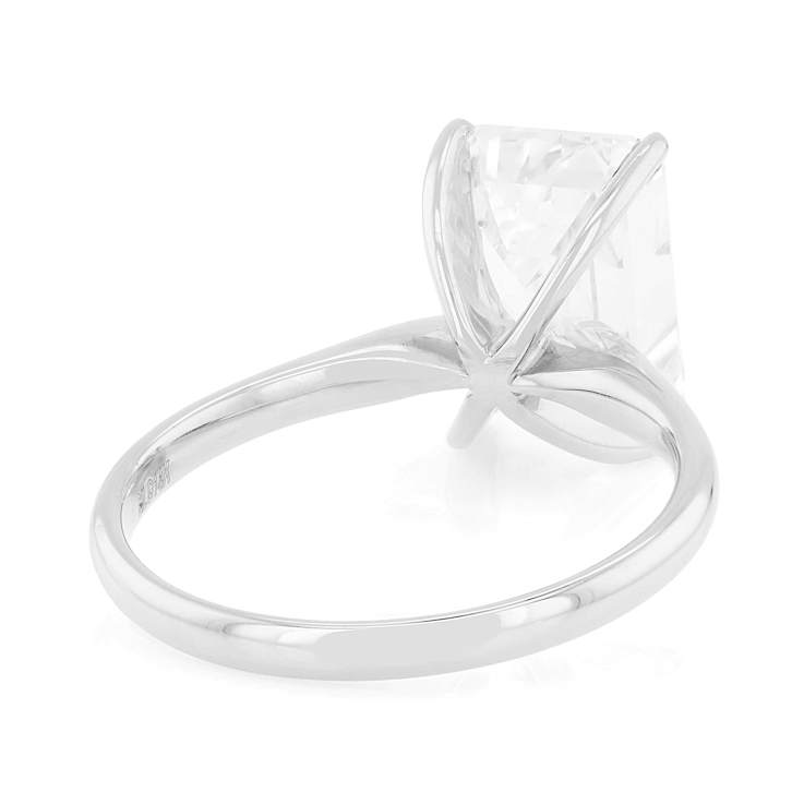 Lab-Grown Diamond Emerald-Cut Solitaire Ring In 14K White Gold 5.00ct