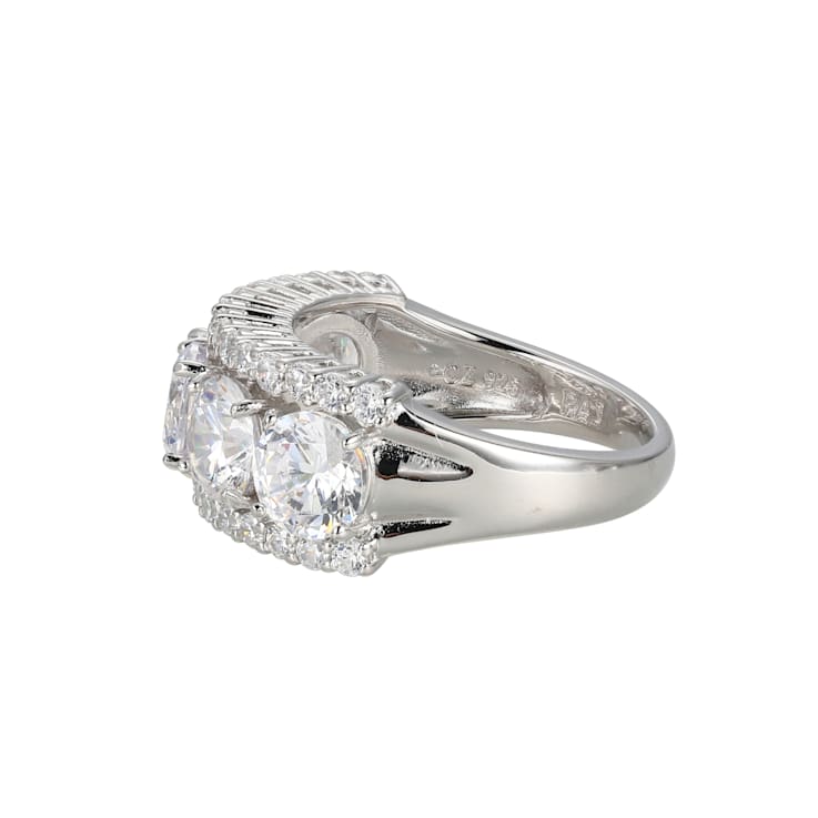 White Cubic Zirconia Platinum Over Sterling Silver Ring 7.95ctw