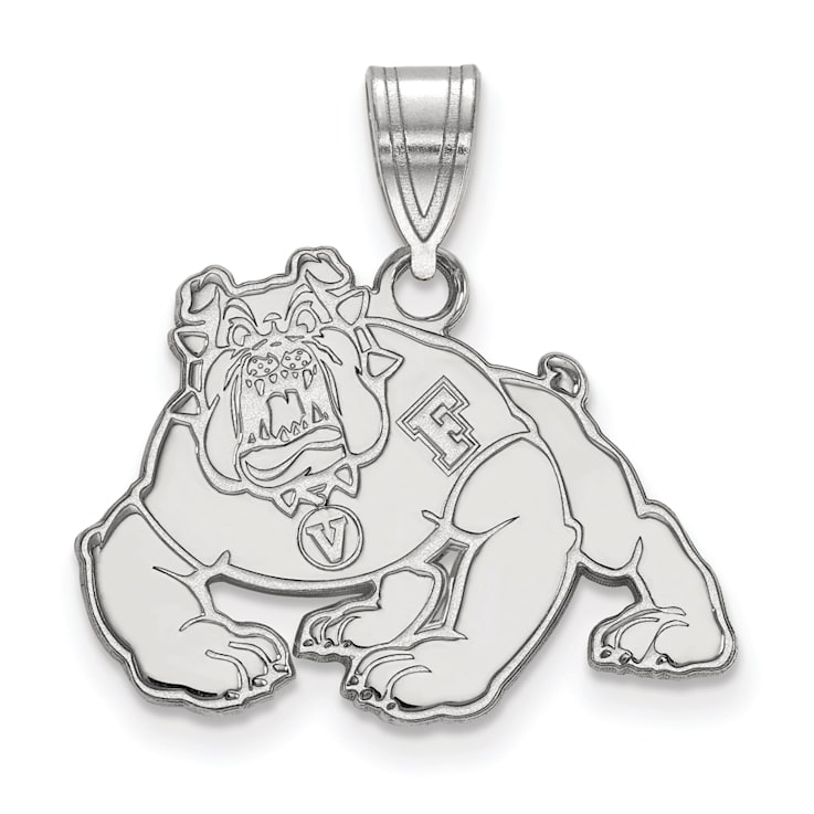 Rhodium Over Sterling Silver LogoArt California State University Fresno
Medium Pendant