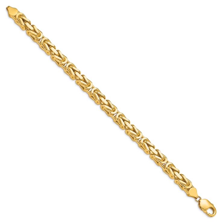 14K Yellow Gold 6.5mm Byzantine Chain Bracelet