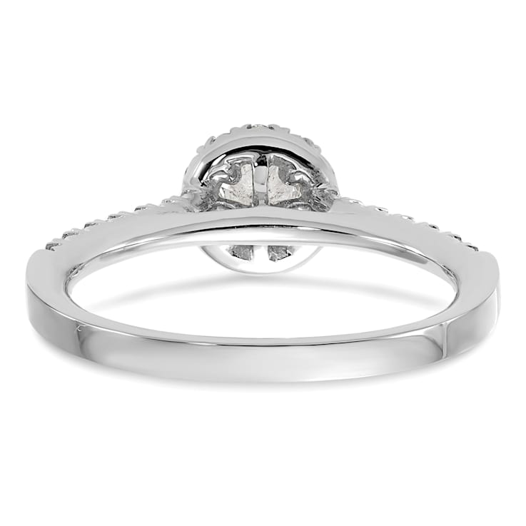Rhodium Over 14K White Gold Eternal Promise Lab Grown Diamond Halo
Complete Ring 0.508ctw