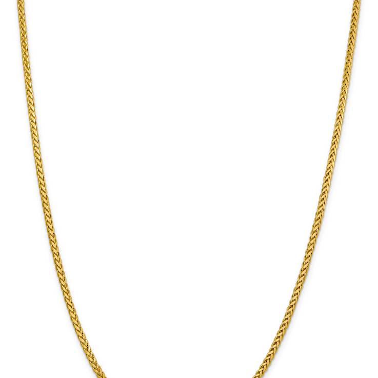 14k Yellow Gold 2.5mm Diamond-Cut Wheat Link 20 Inch Chain